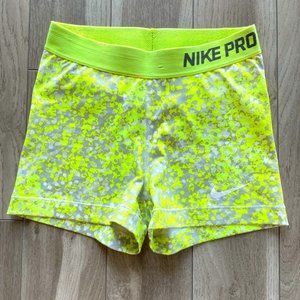 Nike Pro 3" Shorts Neon Yellow Multi